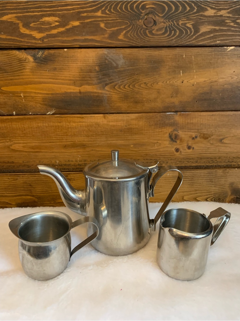 Stainless Steel Tea/Coffee Pot Set - Polished Silver Finish